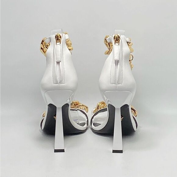 Versace Chain & Leather High-Heel Sandals size 39 - Picture 9 of 13